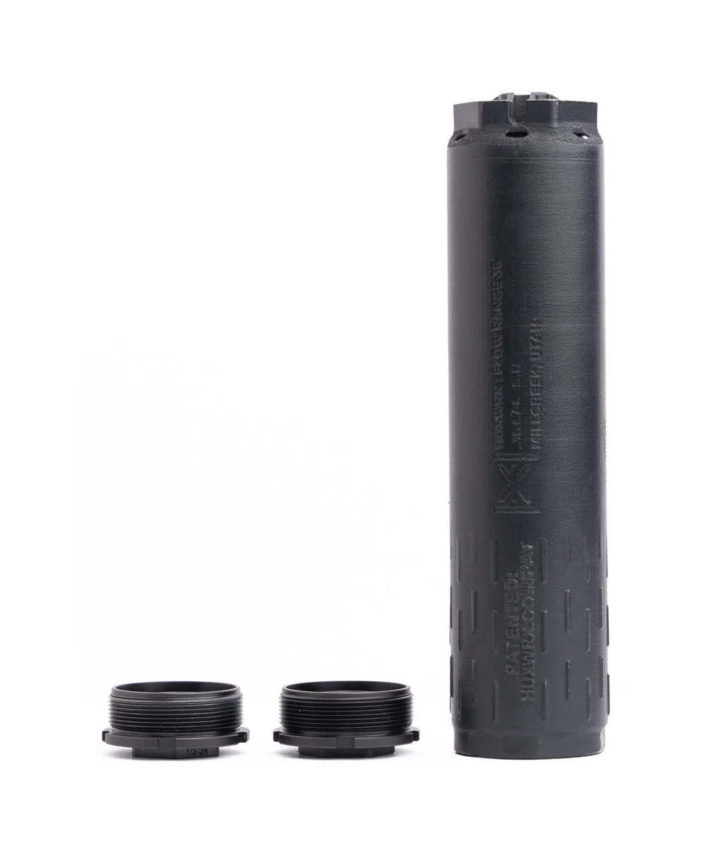 HUXWRX SAFETY CO. HUXWRX SUPPRESSOR FLOW RANGE 36 TI DT BLK 9mm silencer product image